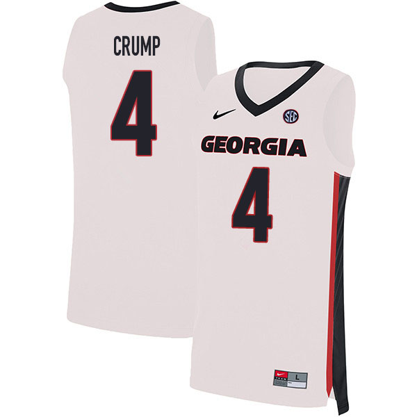 2020 Men #4 Tyree Crump Georgia Bulldogs College Basketball Jerseys Sale-White - Click Image to Close
